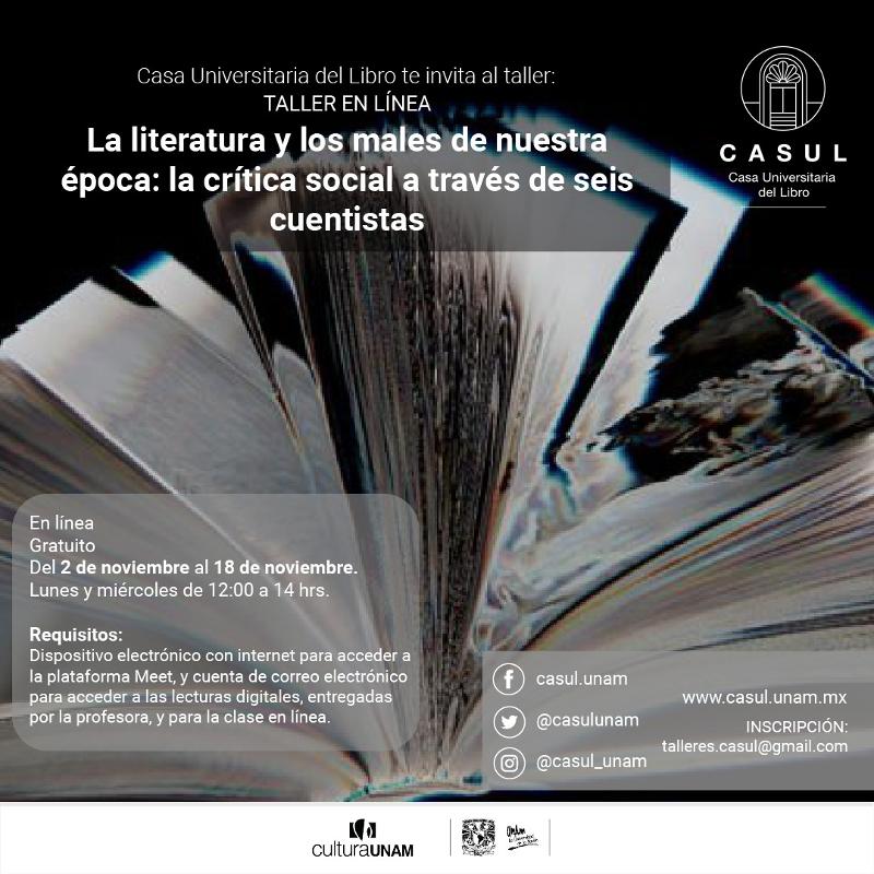 Casa Universitaria del Libro, UNAM_La literatura y los males de nuestra época: la crítica social a través de seis cuentistas.jpg.jpg